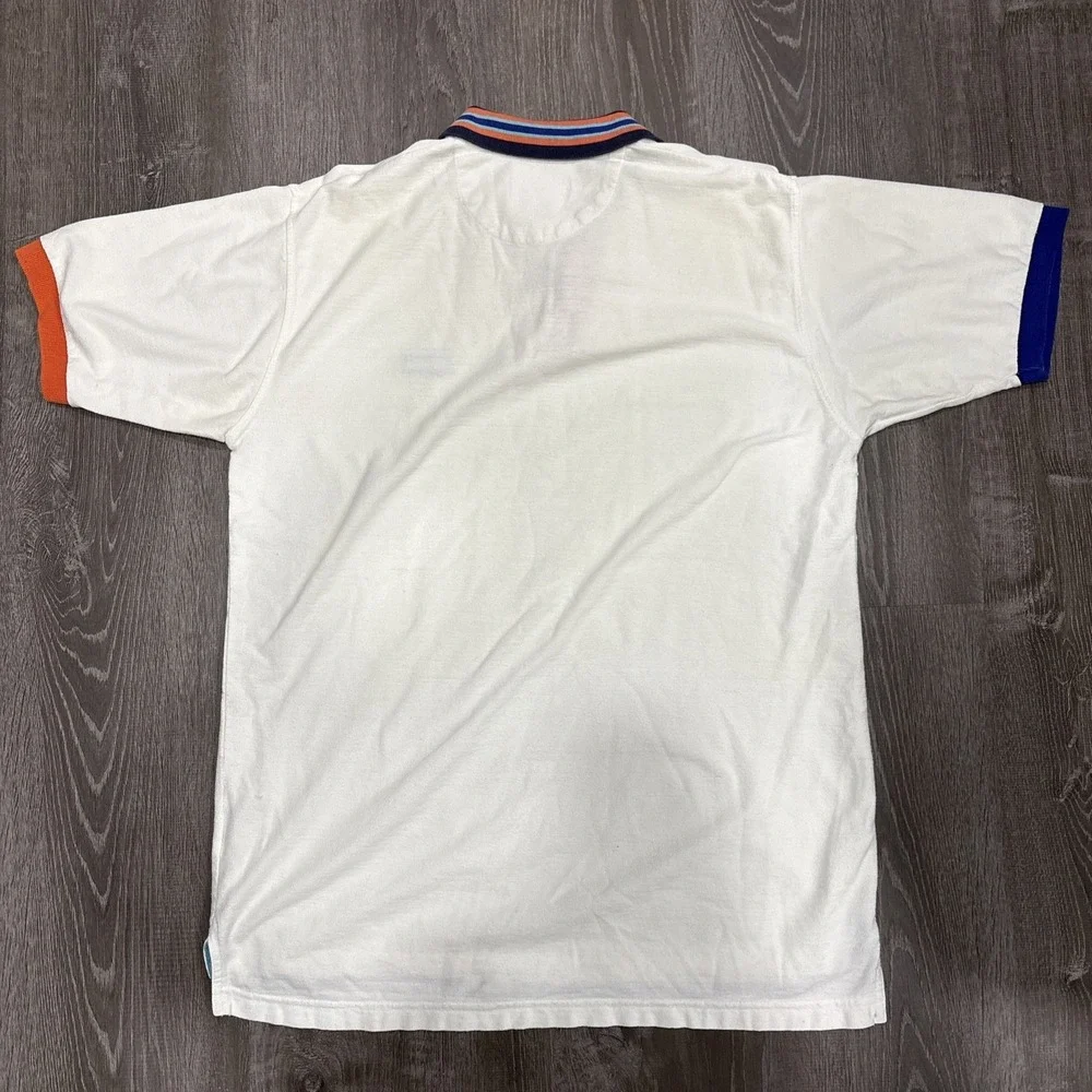 Vintage Chaps Ralph Lauren Polo Shirt Mens Large White Color Block Terry 90s